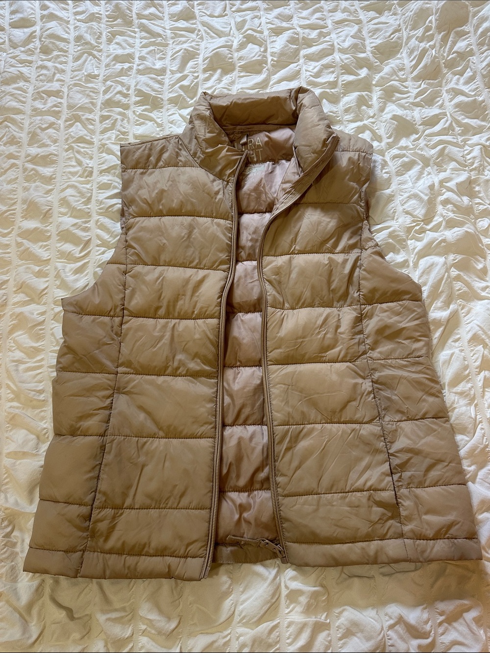 Love Tree Quilted Puffer Vest in Taupe
